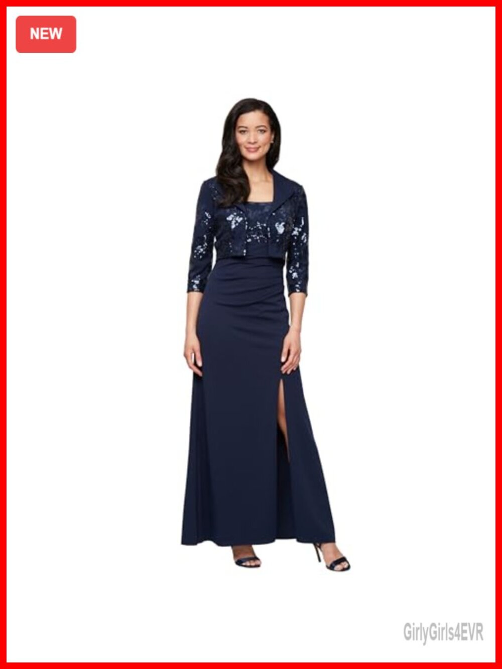 Sequin Bodice Bolero Jacket Dress Formal Evening Gown
